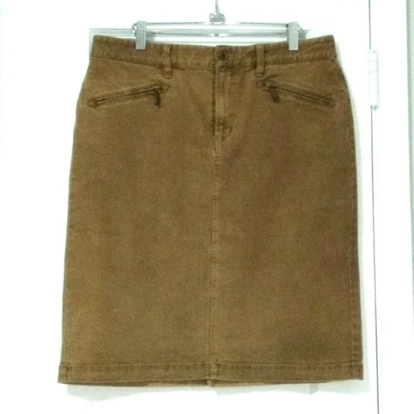 LAUREN JEANS COMPANY Vintage Denim Pencil Skirt in Camel - Picture 2 of 6